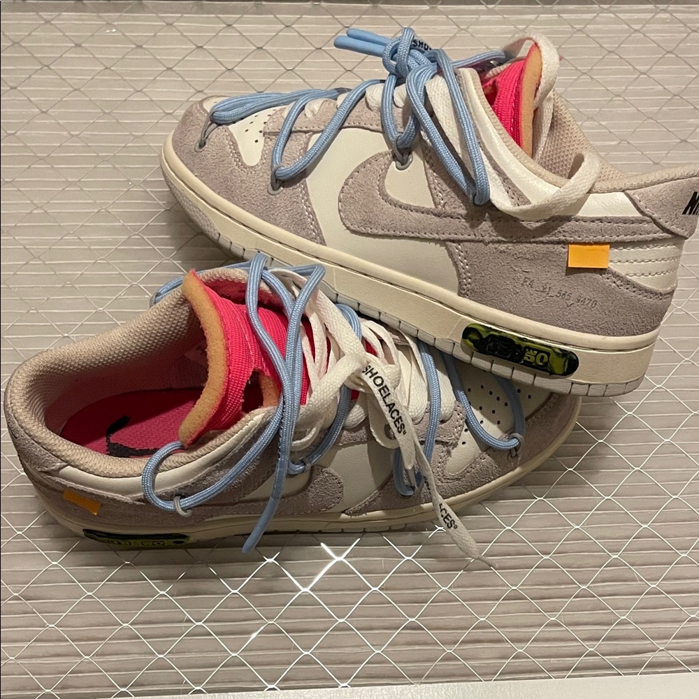 Nike Athletic Shoes in Cream, Pink, and Blue